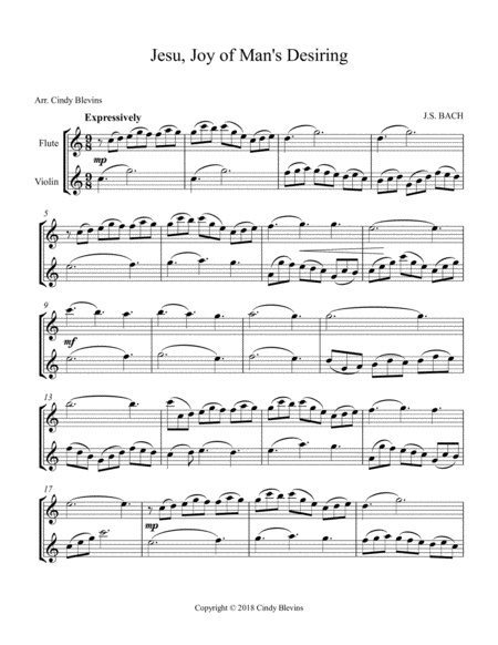 Jesu Joy Of Mans Desiring Arranged For Flute And Violin Page 2