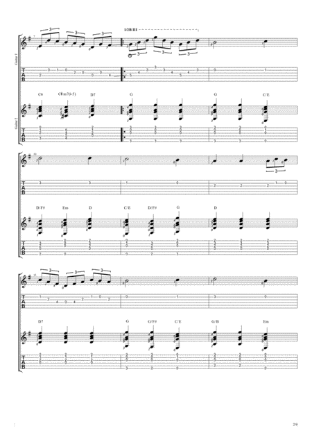 Jesu Joy Of Mans Desiring Duet Guitar Tablature Page 2