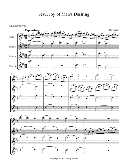 Jesu Joy Of Mans Desiring For Flute Quartet Page 2