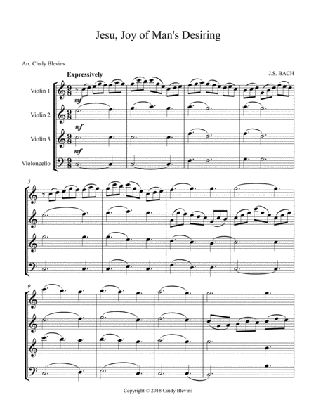 Jesu Joy Of Mans Desiring For Three Violins And Cello Page 2