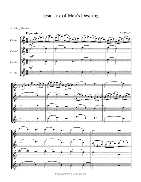 Jesu Joy Of Mans Desiring For Violin Quartet Page 2