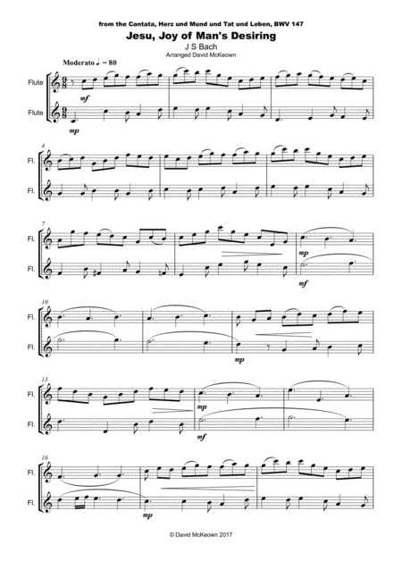 Jesu Joy Of Mans Desiring Js Bach Duet For Two Flutes Page 2