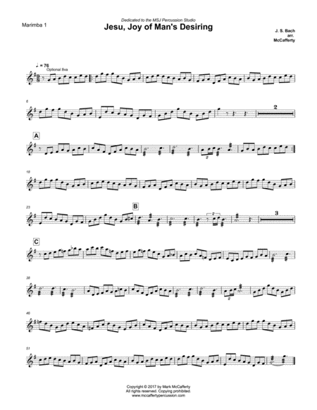 Jesu Joy Of Mans Desiring Marimba Trio Or Quartet Page 2