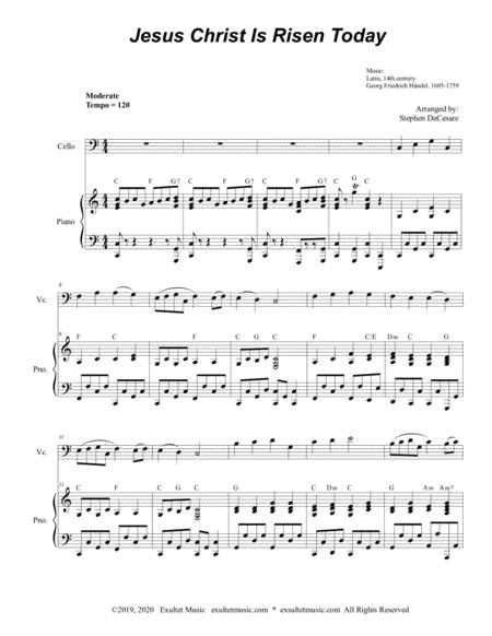 Jesus Christ Is Risen Today For Cello Solo And Piano Page 2