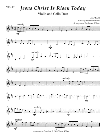 Jesus Christ Is Risen Today For String Duet Violin And Cello Page 2