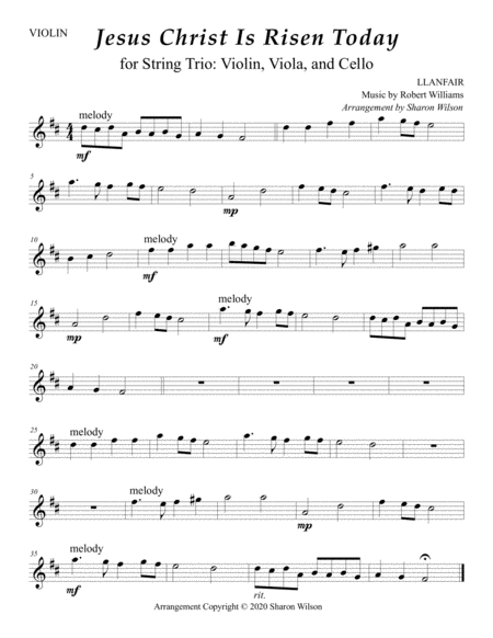 Jesus Christ Is Risen Today For String Trio Violin Viola And Cello Page 2