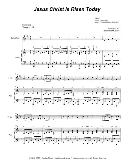 Jesus Christ Is Risen Today For Tenor Saxophone Solo And Piano Page 2