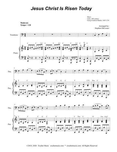 Jesus Christ Is Risen Today For Trombone Solo And Piano Page 2