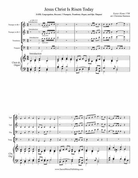 Jesus Christ Is Risen Today Satb Brass Trio And Organ Page 2