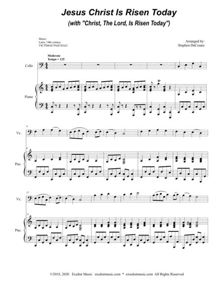 Jesus Christ Is Risen Today With Christ The Lord Is Risen Today For Cello Solo And Piano Page 2