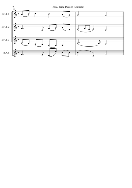 Jesus Deine Passion For Clarinet Quartet Page 2