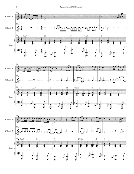 Jesus Friend Of Sinners Duet For C Instruments Page 2