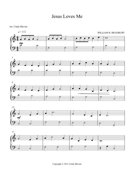 Jesus Loves Me Arranged For Easy Piano Solo Page 2