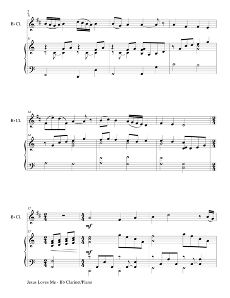 Jesus Loves Me Duet Bb Clarinet And Piano Score And Parts Page 2