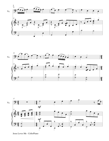 Jesus Loves Me Duet Cello And Piano Score And Parts Page 2