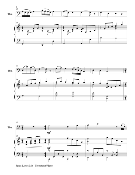 Jesus Loves Me Duet Trombone And Piano Score And Parts Page 2