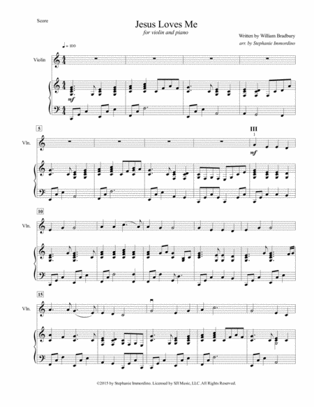 Jesus Loves Me For Violin And Piano Page 2