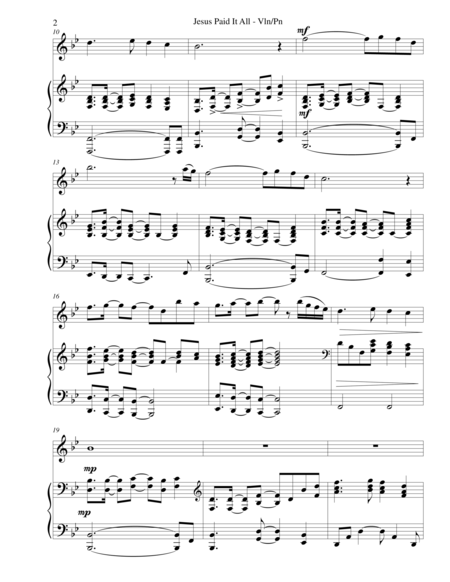 Jesus Paid It All Vln And Piano With Vln Part Page 2
