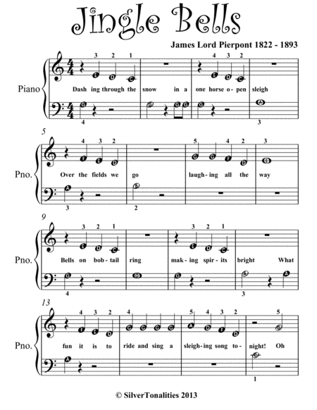 Jingle Bells Beginner Piano Sheet Music Page 2
