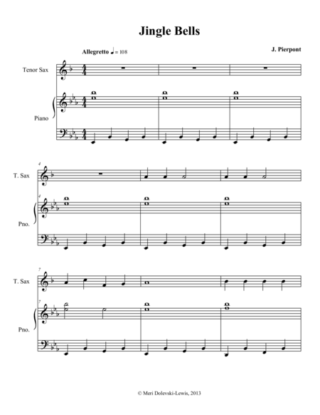 Jingle Bells Clarinet Piano Page 2