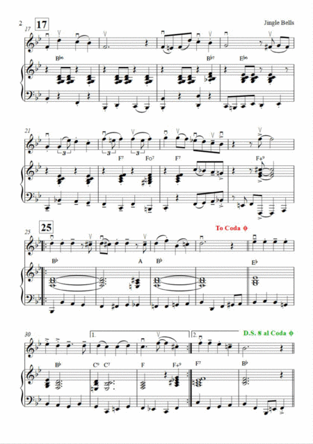 Jingle Bells Easily Swinging Solo Piano Page 2