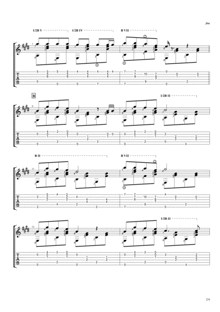 Jingle Bells Fingerstyle Guitar Solo Page 2