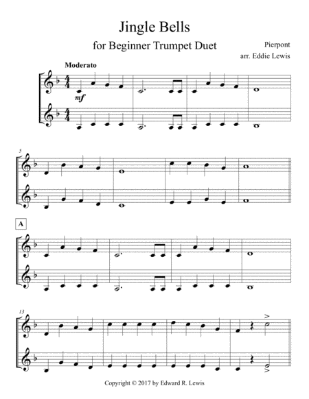 Jingle Bells For Beginner Trumpet Duet Page 2