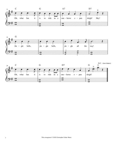 Jingle Bells For Easy Piano Page 2