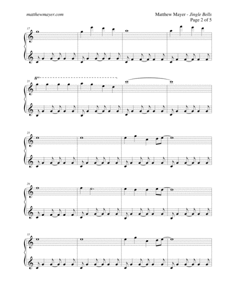 Jingle Bells Instrumental Solo Piano Arrangement Page 2