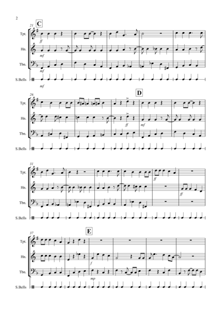 Jingle Bells Jazzy Style For Brass Trio Page 2