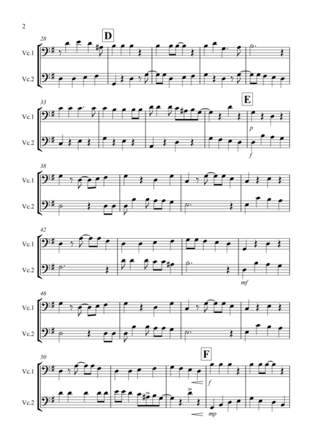 Jingle Bells Jazzy Style For Cello Duet Page 2