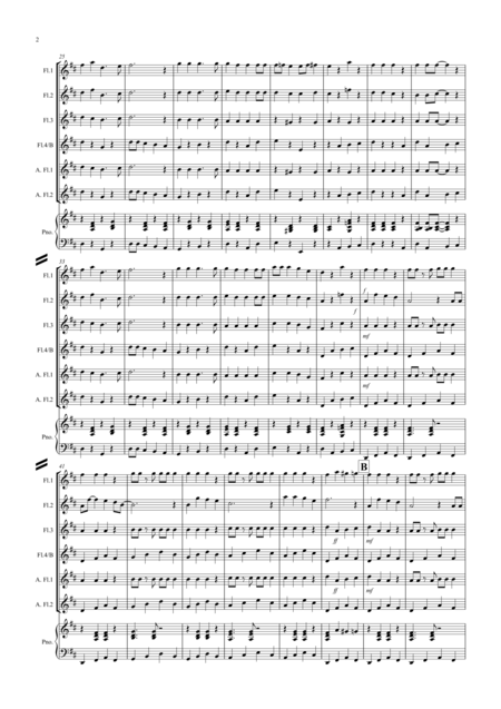 Jingle Bells Jazzy Style For Flute Quartet Page 2