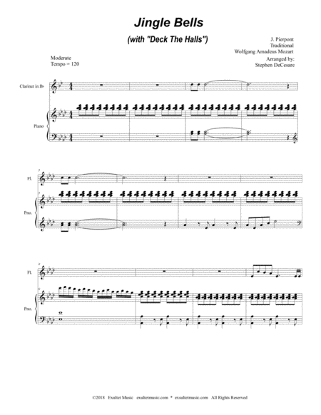 Jingle Bells With Deck The Halls Duet For Flute And Bb Clarinet Page 2