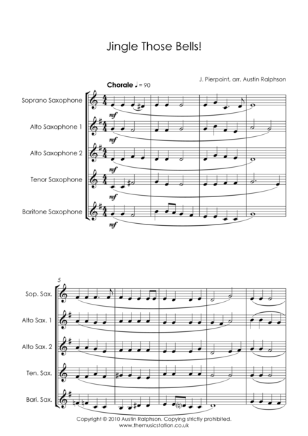 Jingle Those Bells Sax Quintet Page 2