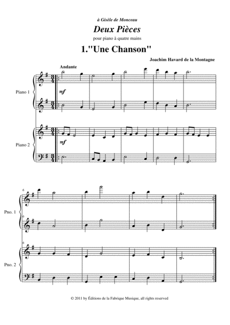 Joachim Havard De La Montagne Deux Pices For Piano 4 Hands Page 2