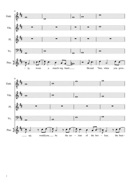 Johann Pachelbel Mashup For Guitar Violin Flute Cello And Singer Piano Page 2