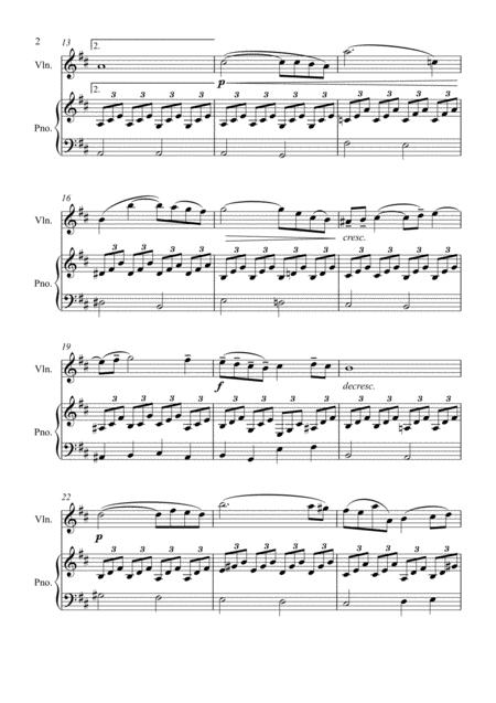 Johann Sebastian Bach Air In G Piano And Violin Solo Page 2