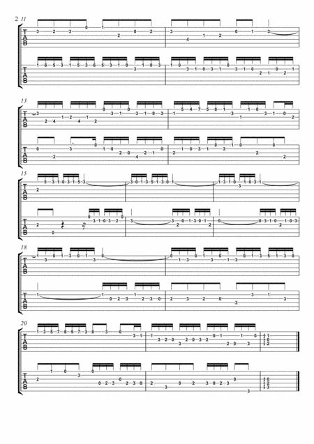 Johann Sebastian Bach Invention No 1 Guitar Duet Tab Page 2