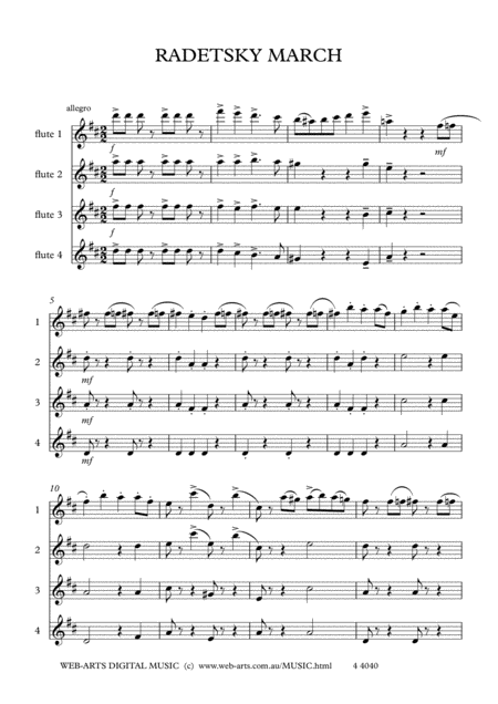 Johann Strauss Radetsky March For 4 Flutes Page 2