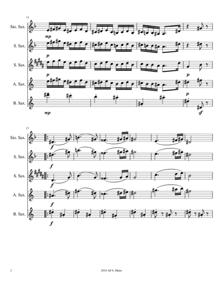 Johannes Brahms Hungarian Dance 5 Variation And Adaptation To Saxophone Quintett Page 2
