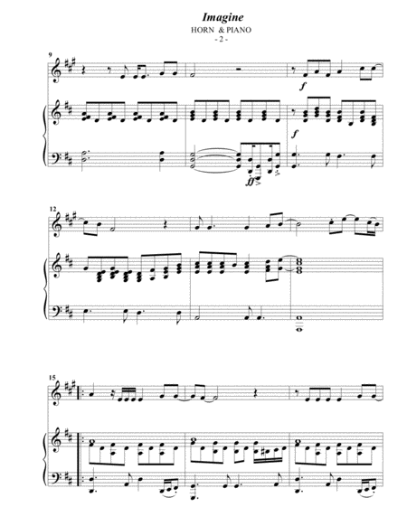 John Lennon Imagine For French Horn Piano Page 2