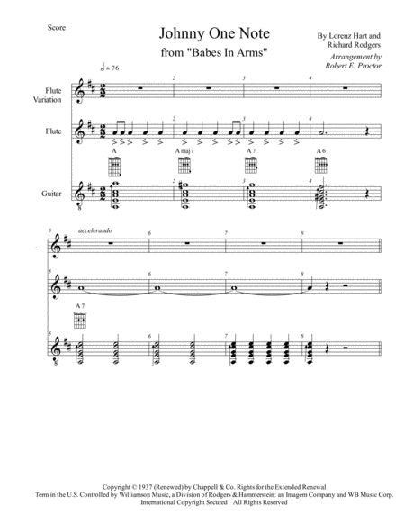 Johnny One Note For Flute And Guitar Page 2