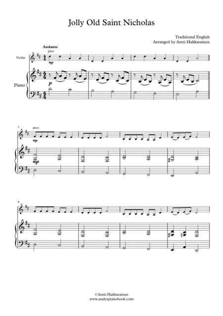 Jolly Old Saint Nicholas Violin Piano Page 2