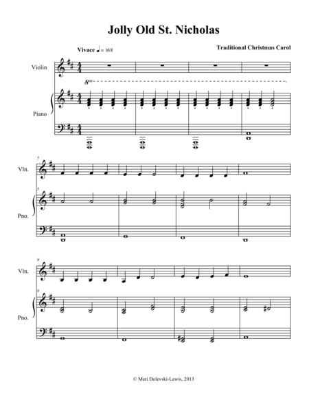 Jolly Old St Nicholas Violin Piano Page 2