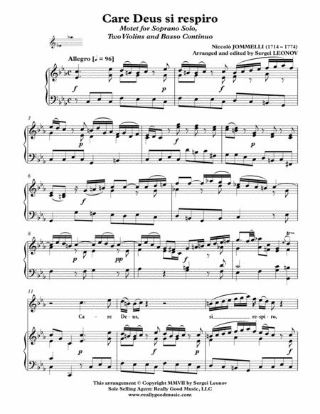 Jommelli Niccol Care Deus Si Respiro Motet Arranged For Voice And Piano C Minor E Flat Major C Minor Page 2