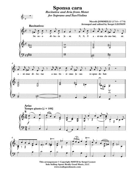 Jommelli Niccol Sponsa Cara Recitative And Aria From Motet Care Deus Si Respiro Arranged For Voice And Piano C Major Page 2