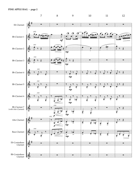 Joplin Pine Apple Rag For Clarinet Choir Arr Reisteter Page 2