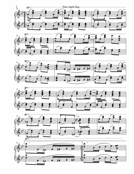 Joplin Pineapple Rag Piano Duet 1 Piano 4 Hands Page 2