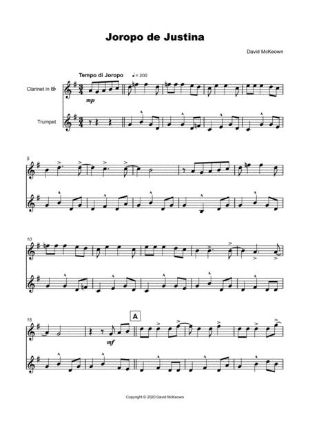 Joropo De Justina For Clarinet And Trumpet Duet Page 2