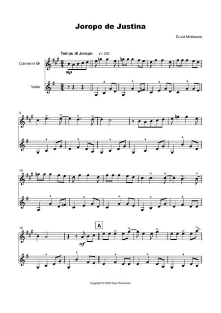 Joropo De Justina For Clarinet And Violin Duet Page 2